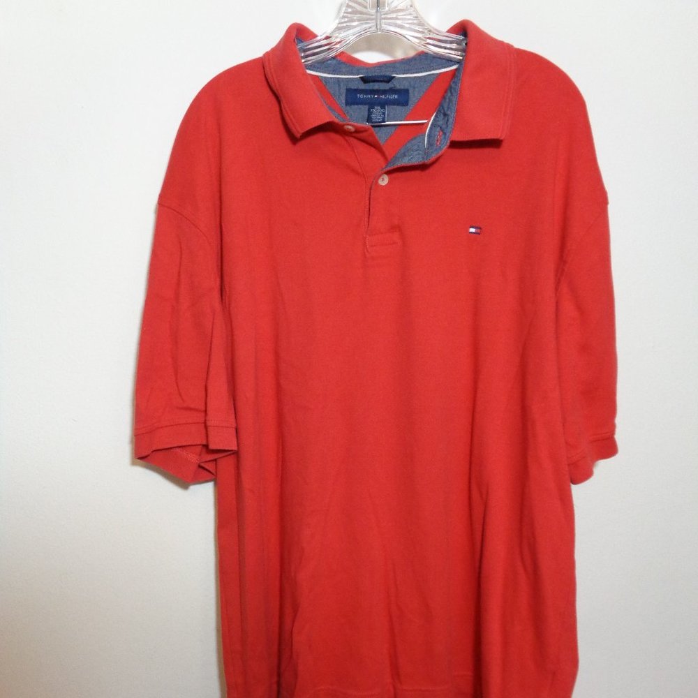 Tommy Hilfiger Men's Red Heavy Cotton Polo XXL